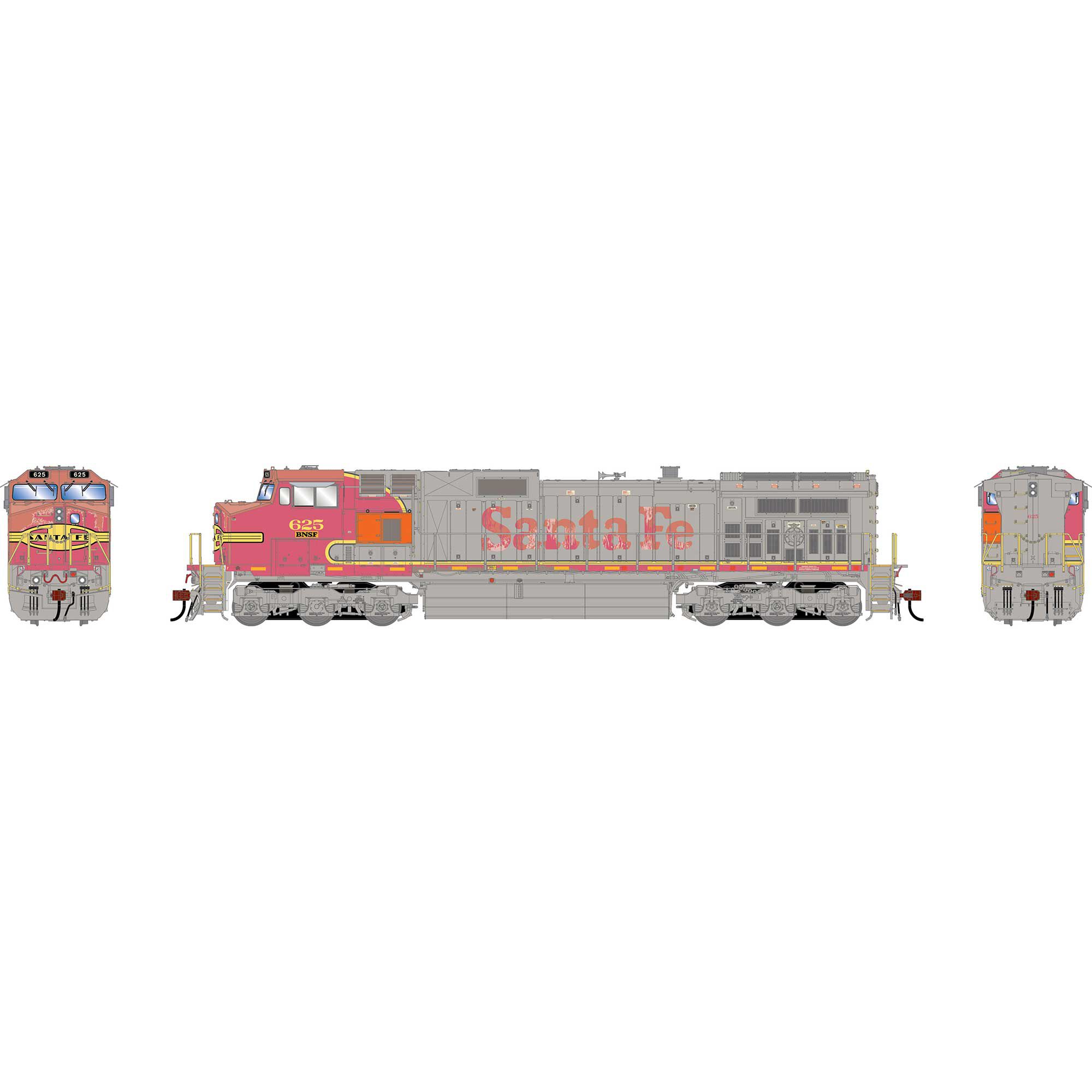HO GEN Dash 9-44CW Locomotive, Primed For Grime BNSF #625 Model