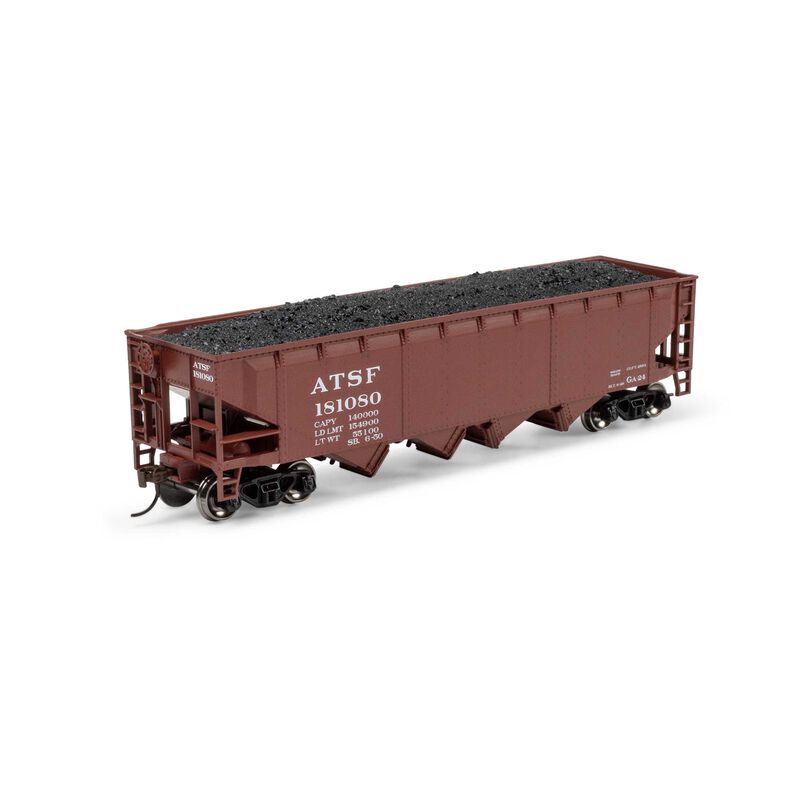 HO ATH 40' 4-Bay Offset Hopper with Load, ATSF #181080