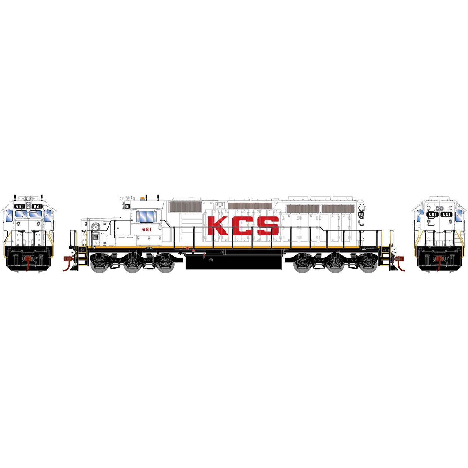 HO EMD SD40-2 Locomotive with DCC & Sound, KCS #681