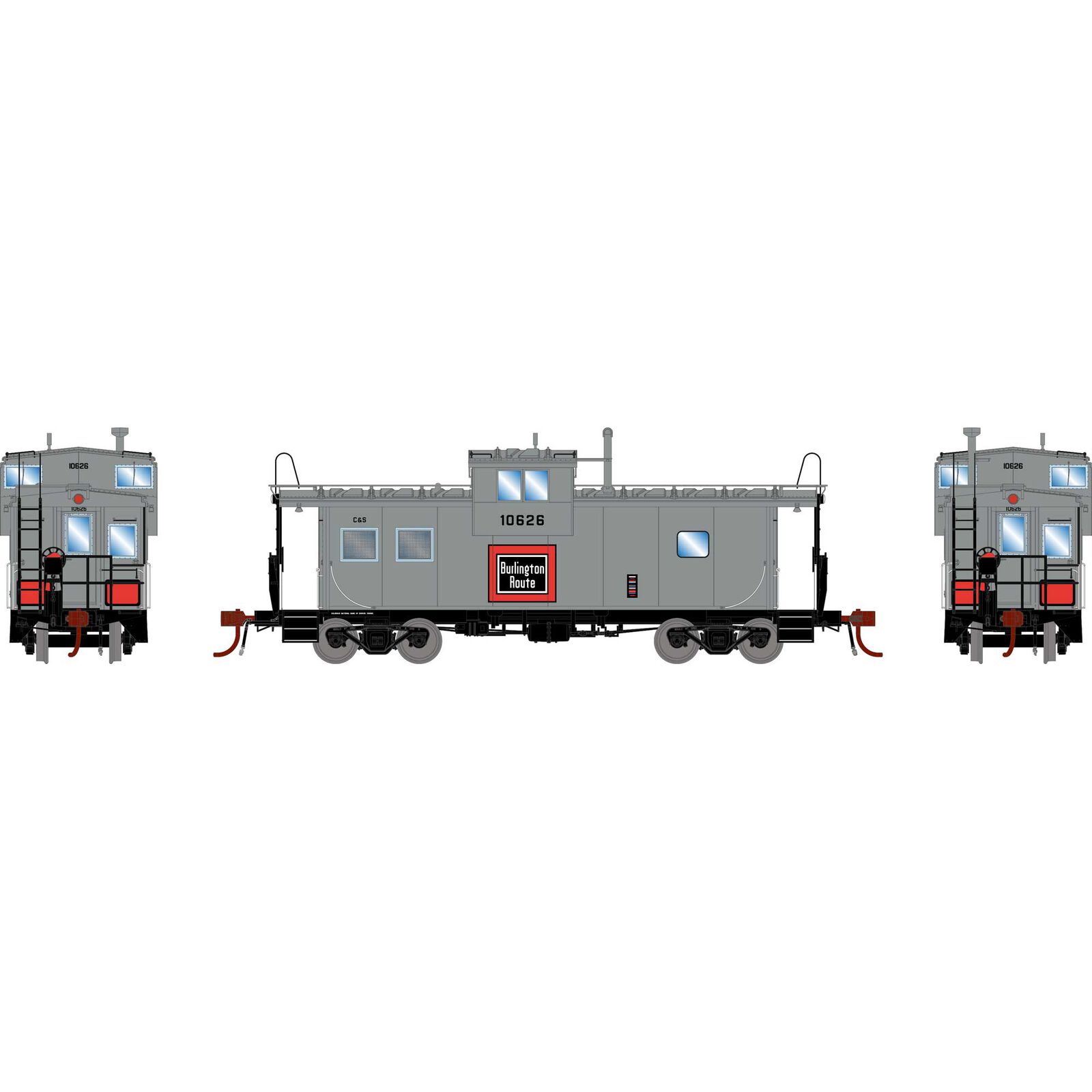 HO ICC Caboose with Lights, C&S #10626