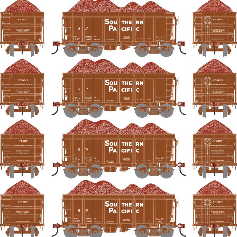 HO 26' PC&F Ore Car Tight-Bottom High Side with Load, SP #34011/34021/34117/34138 (4)