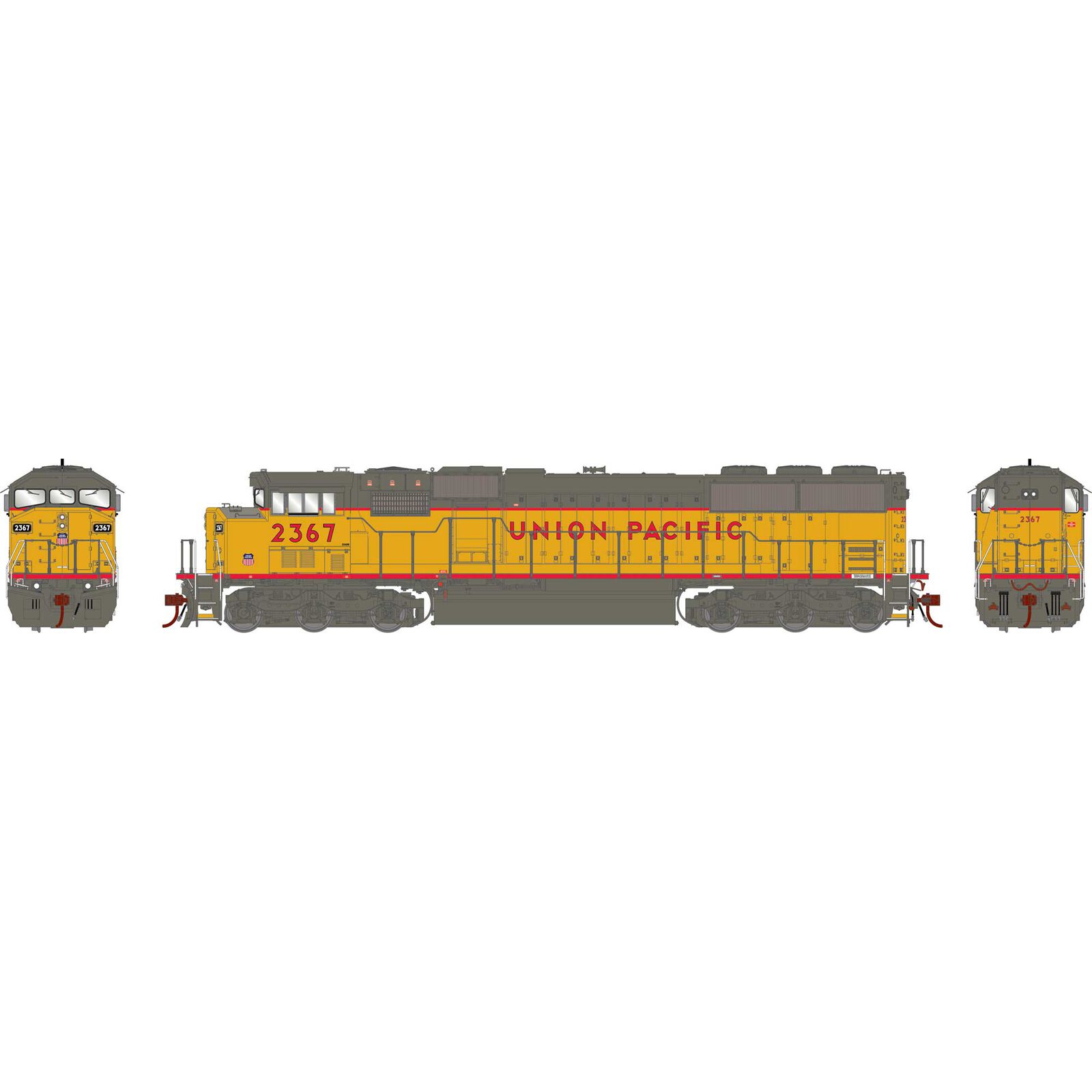 HO SD60M Tri-Clops Locomotive with DCC & Sound, UP #2367