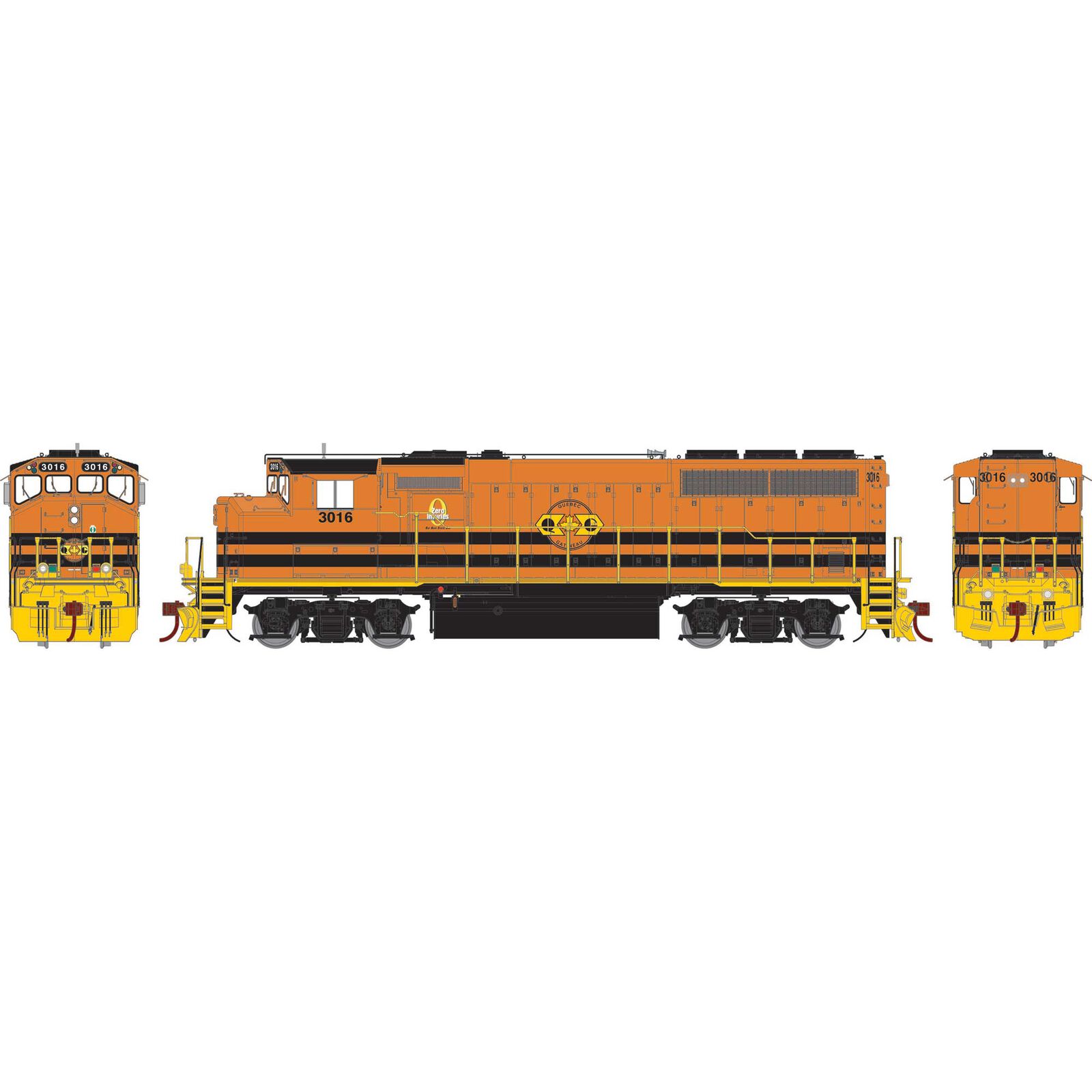 HO GP40-2L Locomotive with DCC & Sound, QGRY #3016