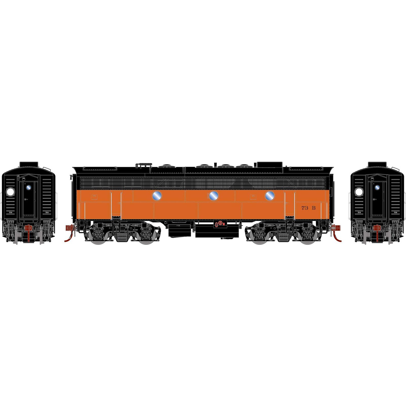 HO F7B Locomotive with DCC & Sound, MILW #73B