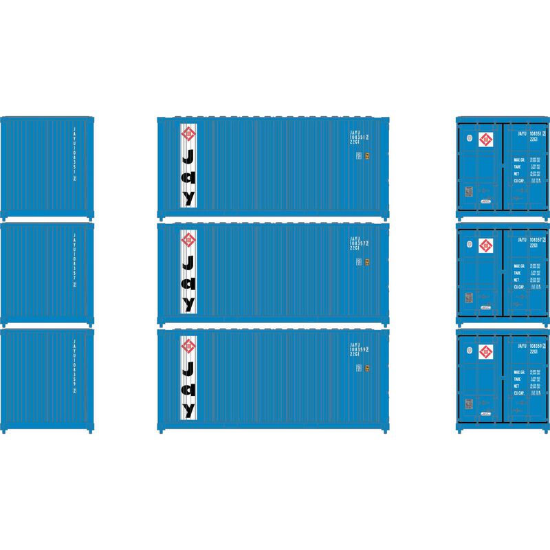 N ATH 20' Corrugated Containers, JAYU #1083512/1083572/1083592 (3)