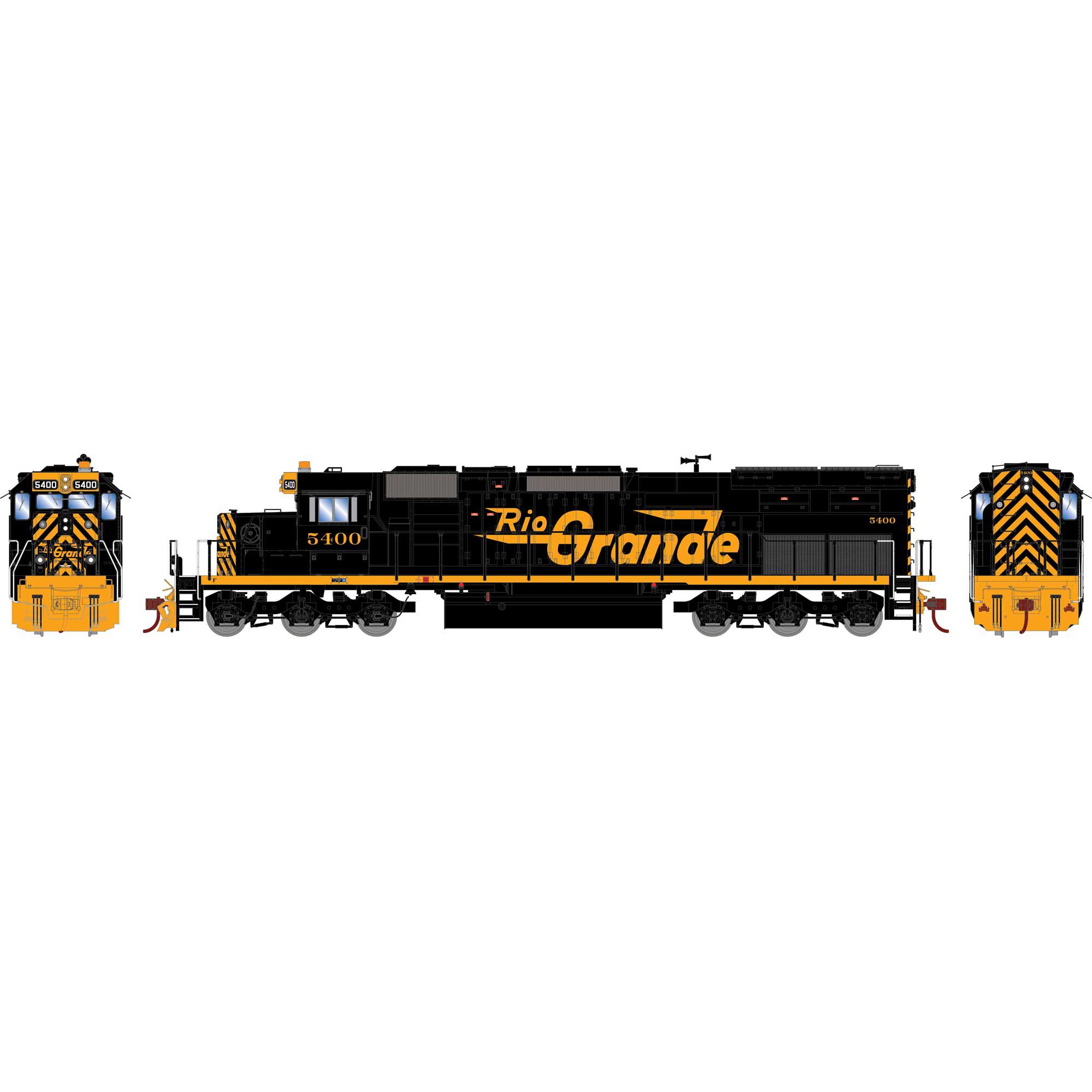 HO SD40T-2 Locomotive with DCC & Sound, D&RGW #5400 Model Train