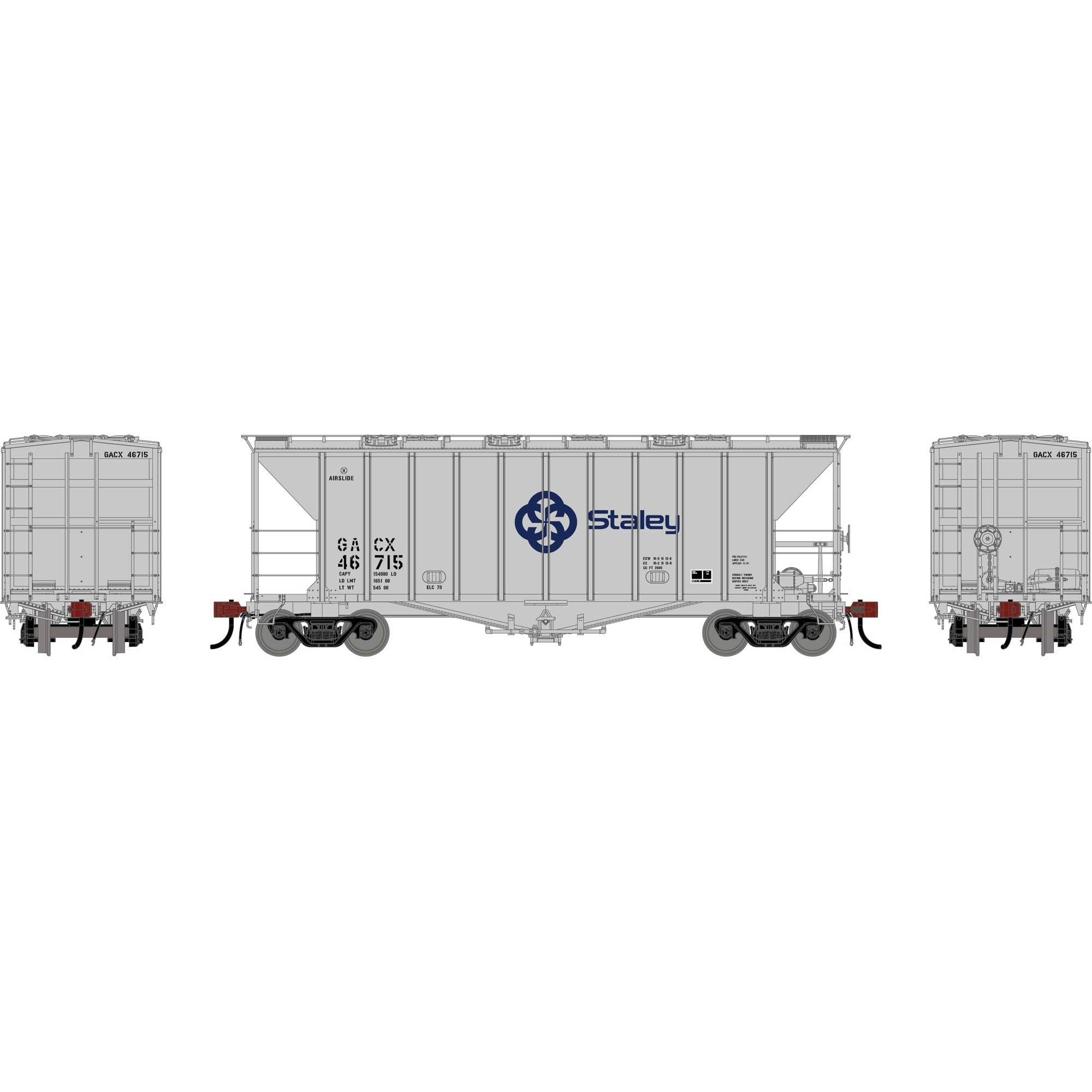 HO GEN GATC 2600 Airslide Covered Hopper, Late GACX 'Staley' #46715