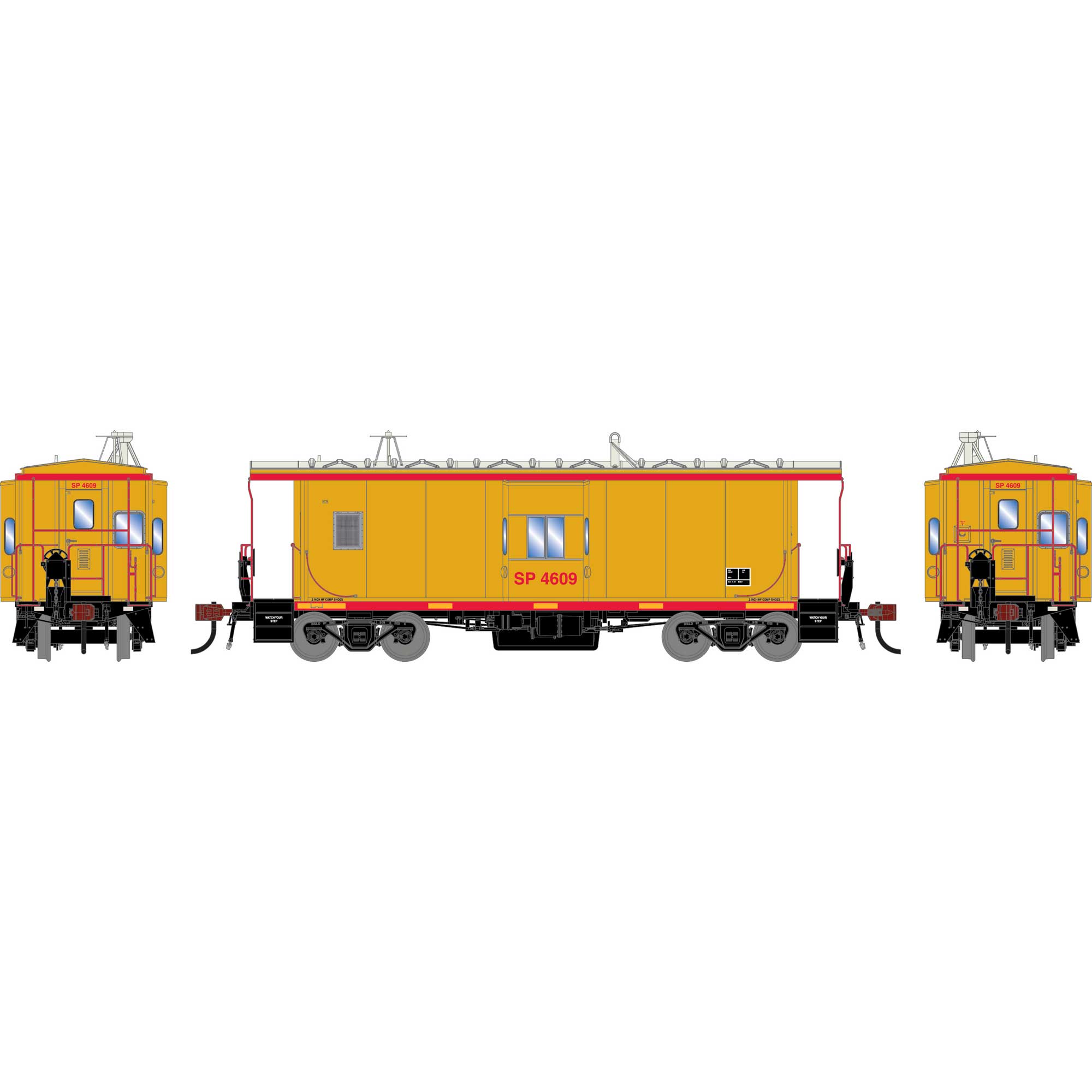 HO GEN ICC Bay Window Caboose w/Lights & Sound, UP #4609