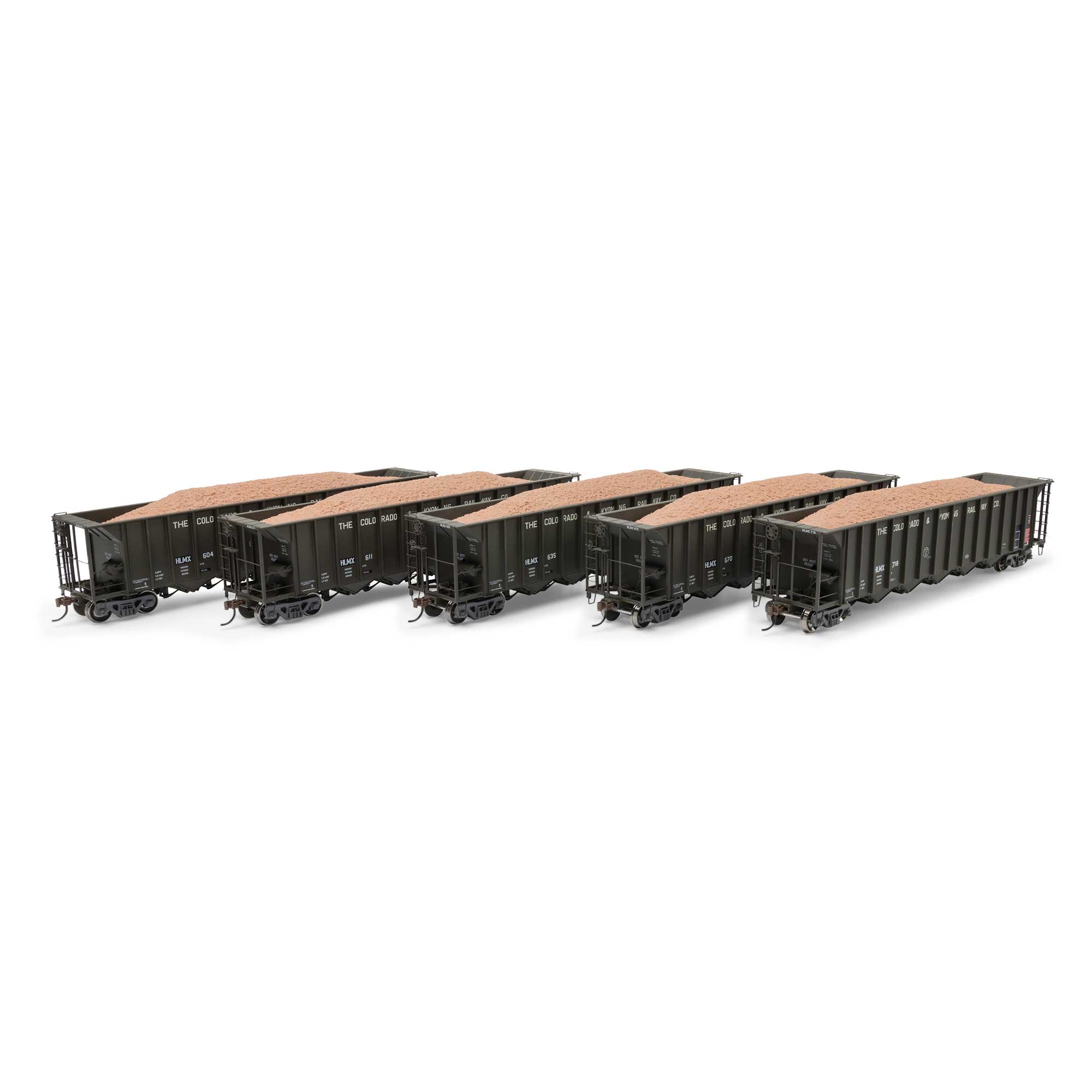 HO RTR 5-Bay Rapid Discharge Hopper HLMX #1 (5) Model Train
